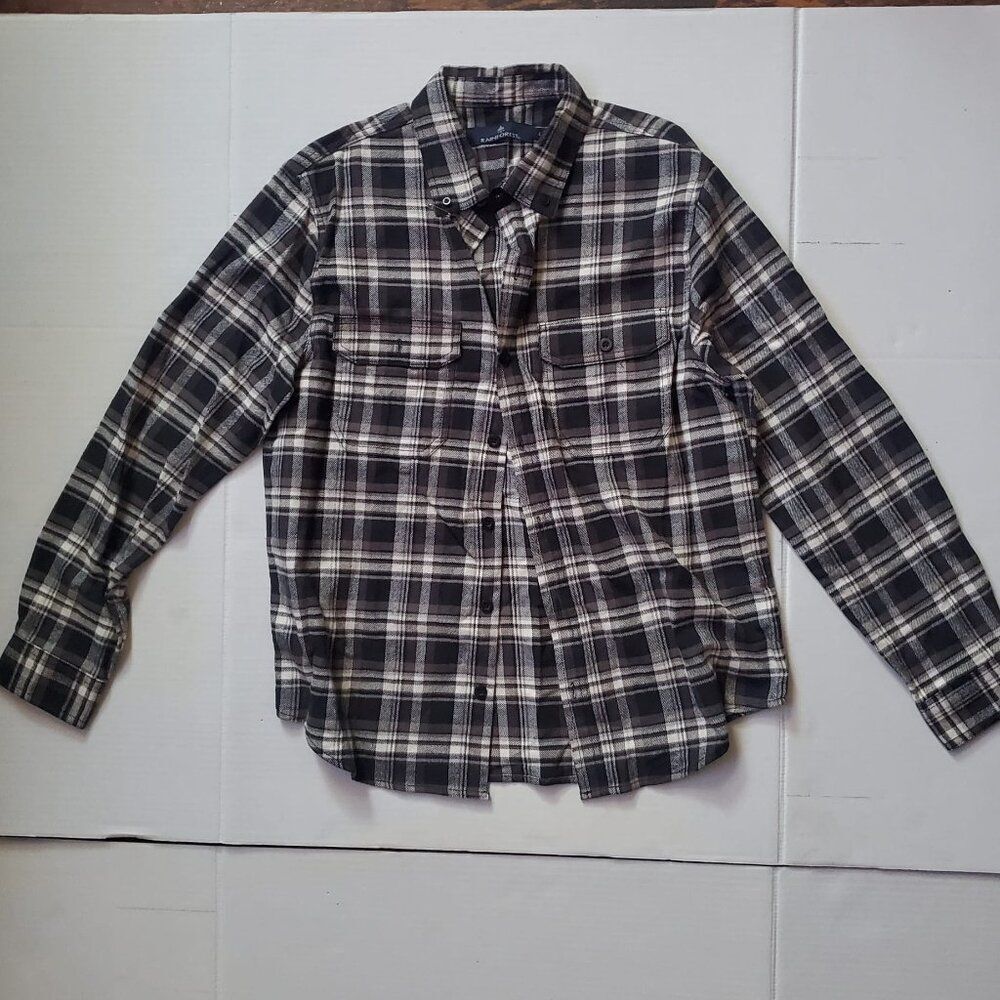 Men Regular Fit Plaid Flannel Long Sleeve Casual Shirt, Charcoal Combo LARGE - Picture 5 of 14